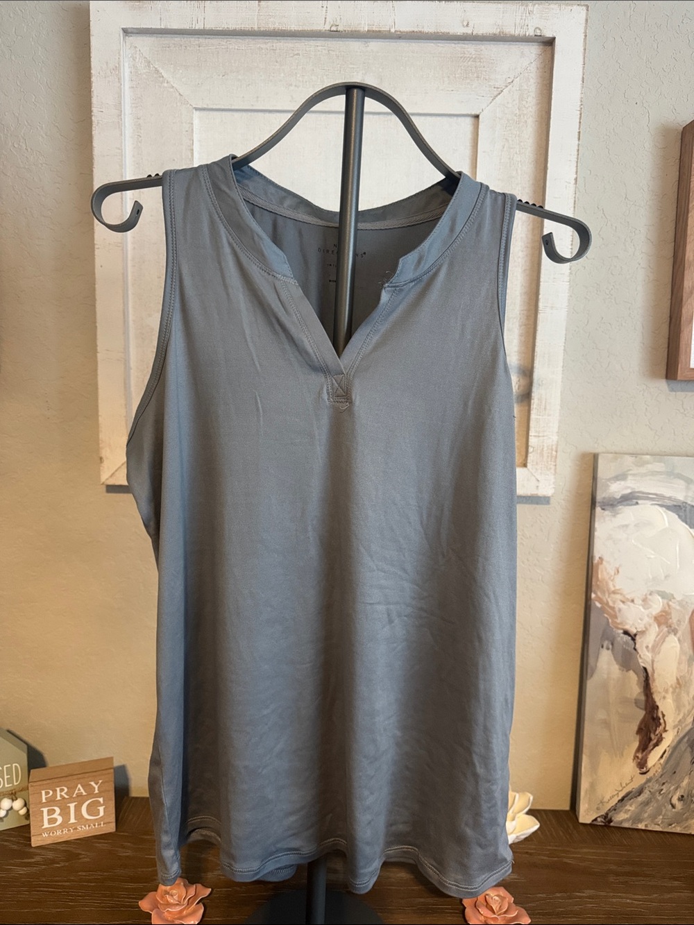 Sleeveless V-Neck Tank Top in Heather Gray - Sleep Tank